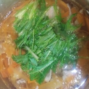 豆腐と水菜の和風スープ